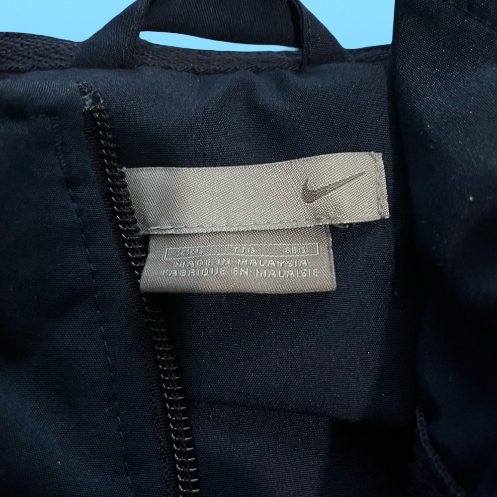 Y2K Nike Men's XL Navy/White 2pc Tracksuit Full Zip Jacket Pants Pockets - Picture 5 of 9